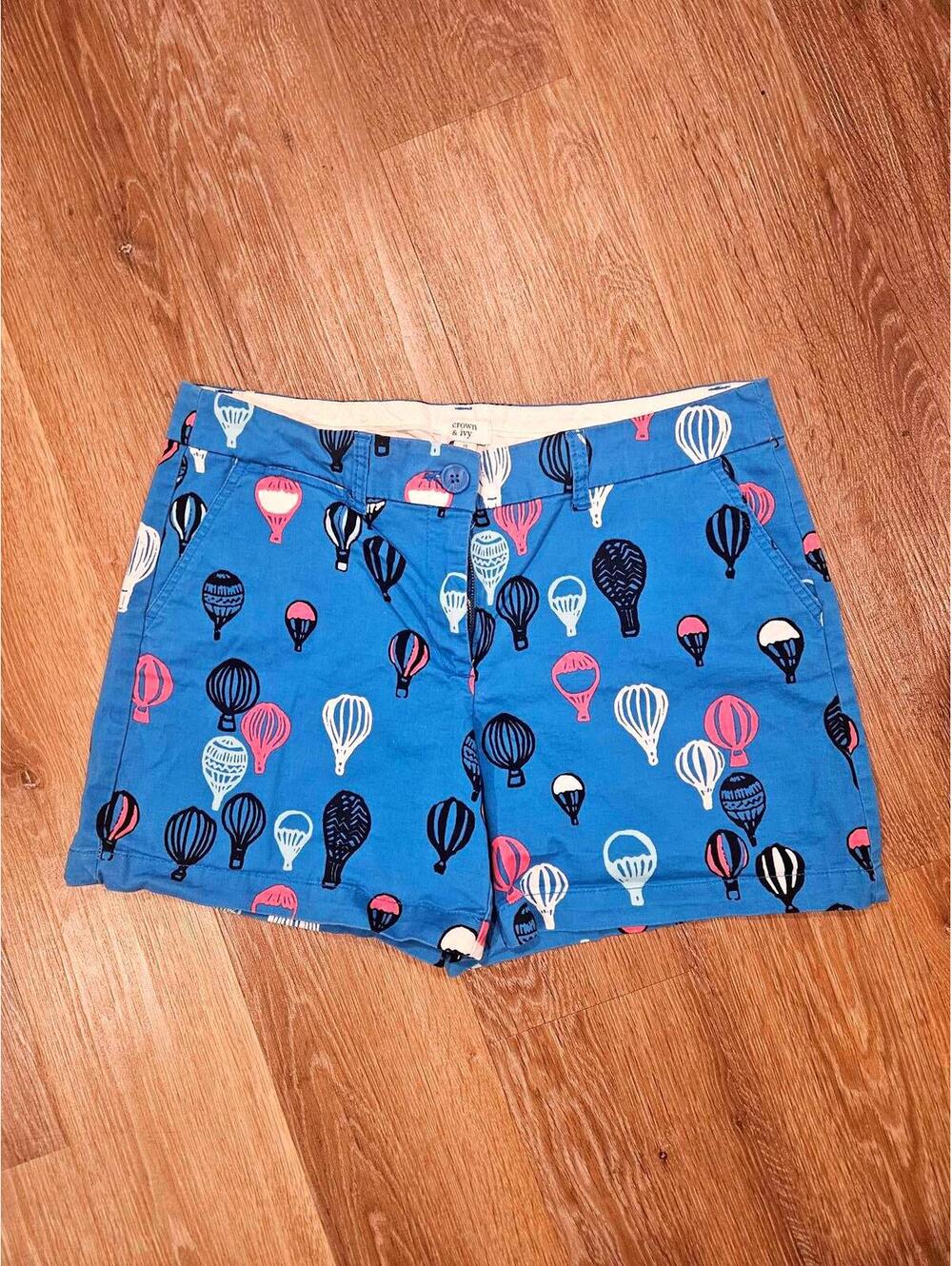 Crown & Ivy Hot Air Balloon Blue Shorts Size 12 180
